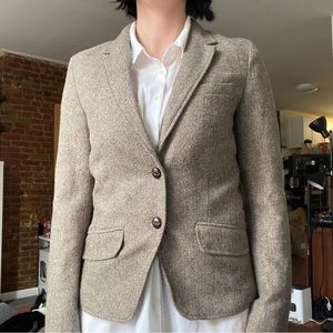 l.o.g.g. by h&m khaki brown tan chevron tweed blazer